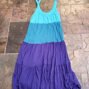 3 colors of blue bathing suit cover up.